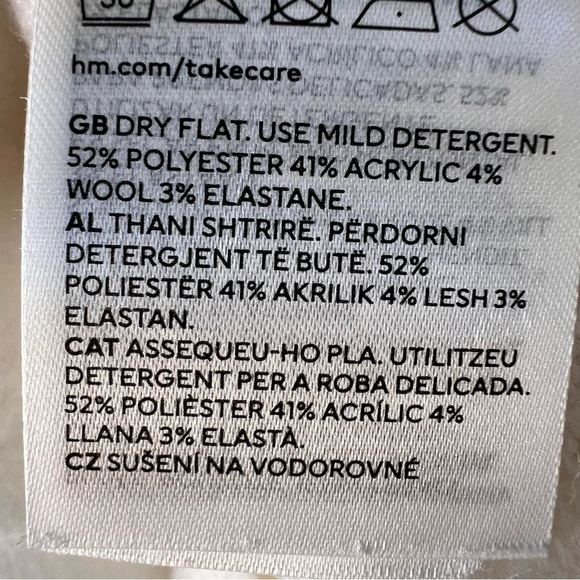 H&M SOFT WOOL BLEND SWEATER V-NECK WHITE IVORY TUNIC SIZE XXL NWT - Picture 4 of 11